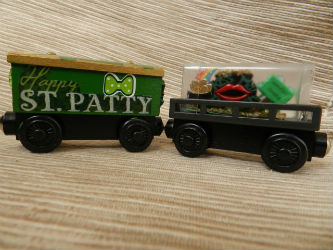 Hand made St Patrick Day trains