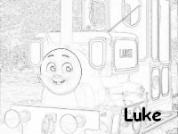 Luke the green engine coloring page