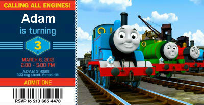 Thomas the tank engine invitations